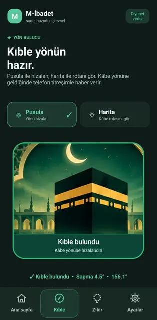M-İbadet v179 Samsung gerçek kıble ekran görüntüsü